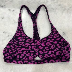 Lululemon Purple Cheetah Leopard Print Sports Bra Size 6